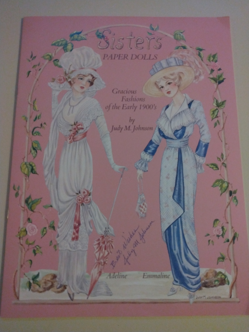 Sisters Paper Dolls Book - Pink Cover by Judy M. Johnson